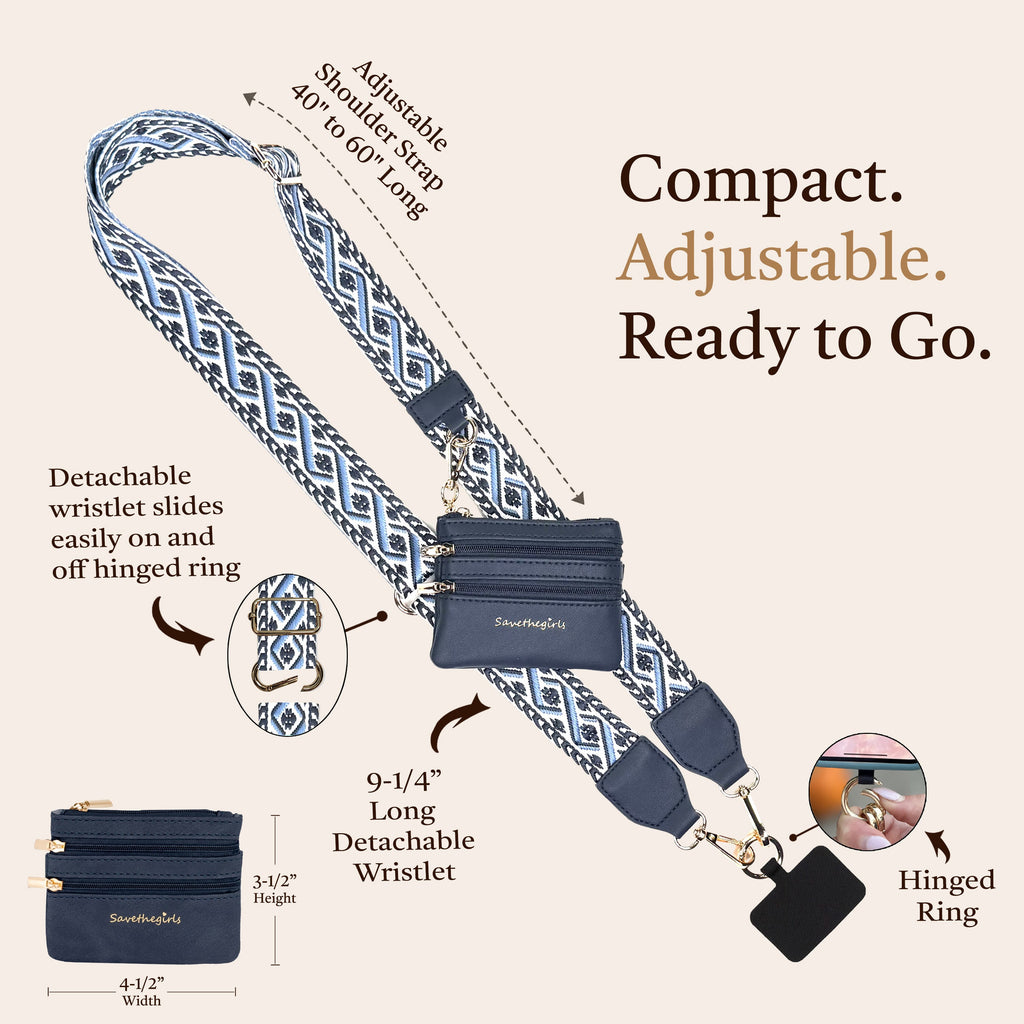 Clip & Go Strap w/Zippered Pouch XOXO