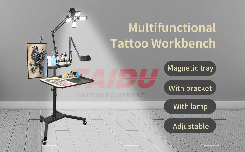 TAIDU Promotion Multi-Functional Double Holder Tattoo Workstation with Light