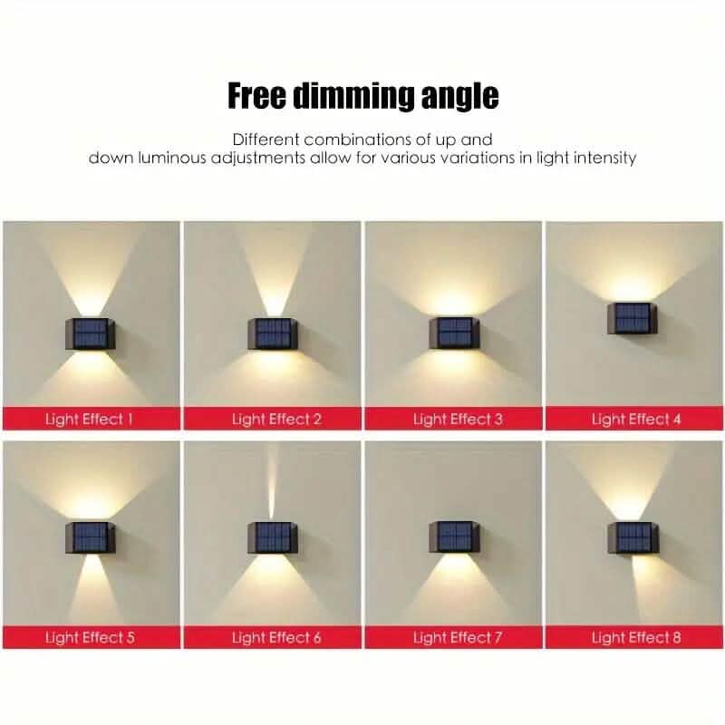 Adjustable Beam Solar Wall Sconce Outdoor Light with 140 Lumens