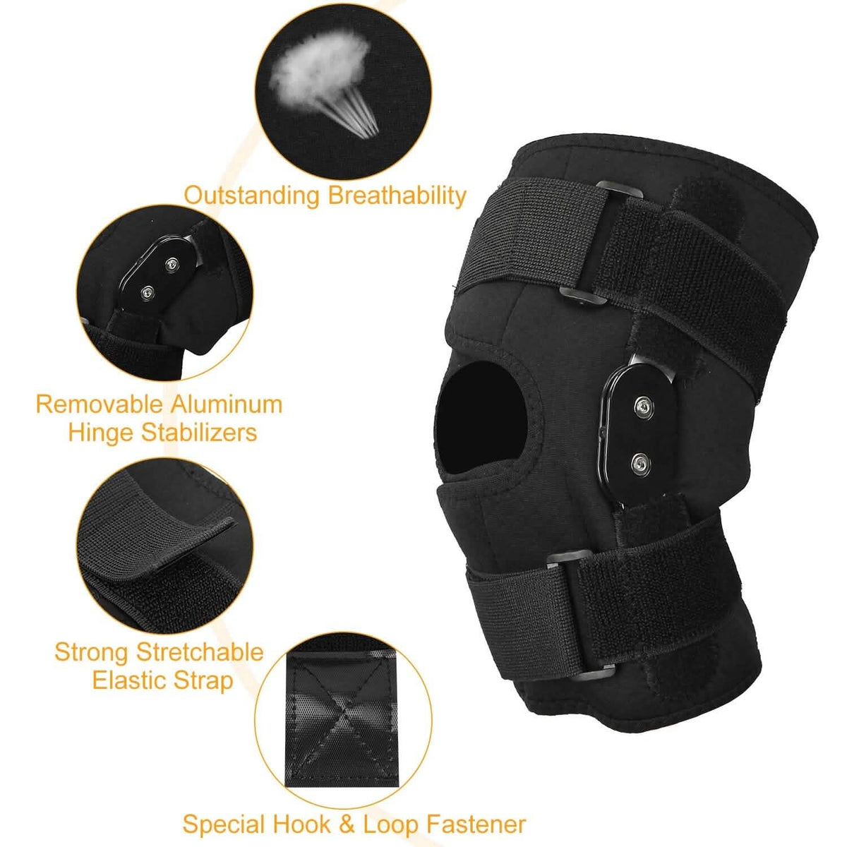 Adjustable Open Patella Compression Knee Brace