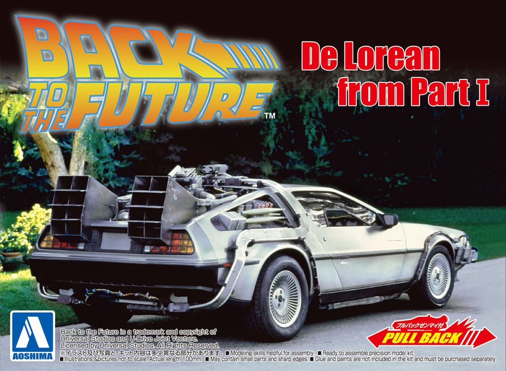 Back to the Future pull-back DeLorean 1:43 scale plastic model kit