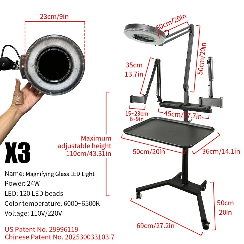 TAIDU Promotion Multi-Functional Double Holder Tattoo Workstation with Light