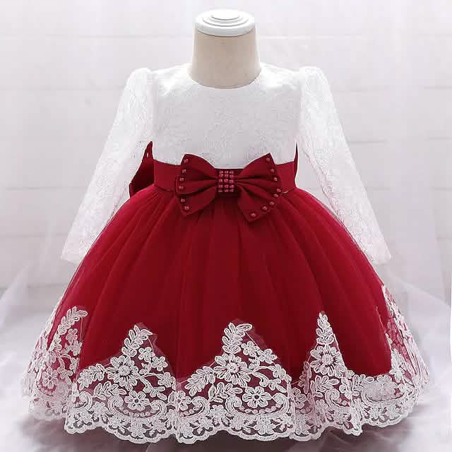 Baby Girls' Basic Christening Floral Dress