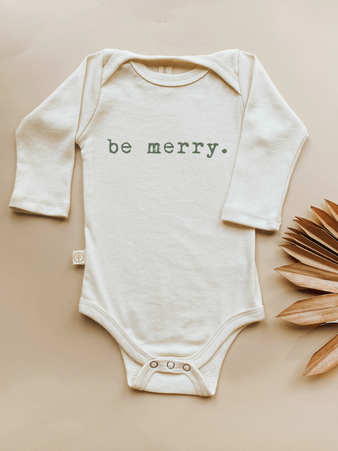 Be Merry Organic Cotton Baby Bodysuit Long Sleeve