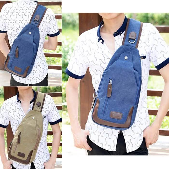 Canvas Shoulder Sling Bag - Assorted Colors