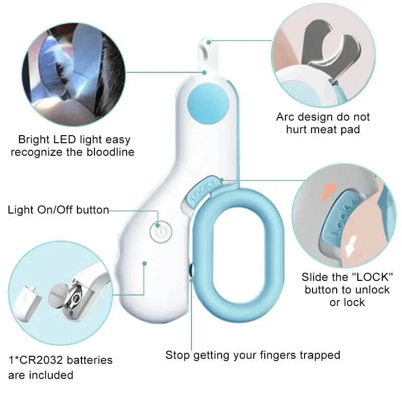 Cat Nail Clipper with LED Light