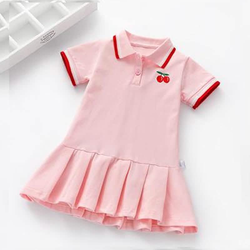 Children Dress Spring Summer Turn-Down Collar