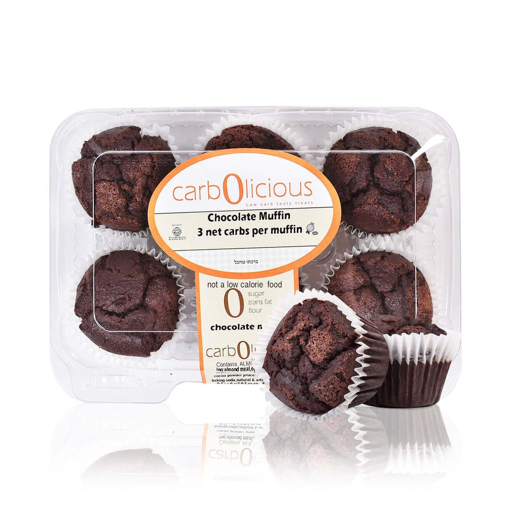 Carbolicious Chocolate Muffin Low-Carb Sugar-Free - 6 Pack - Only 3g Net Carbs per Muffin!