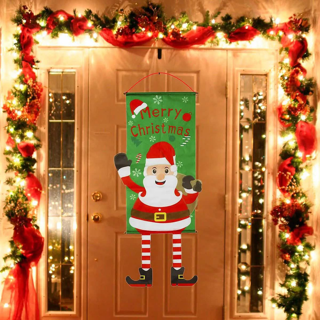 Christmas Door Hanging Flag Decor