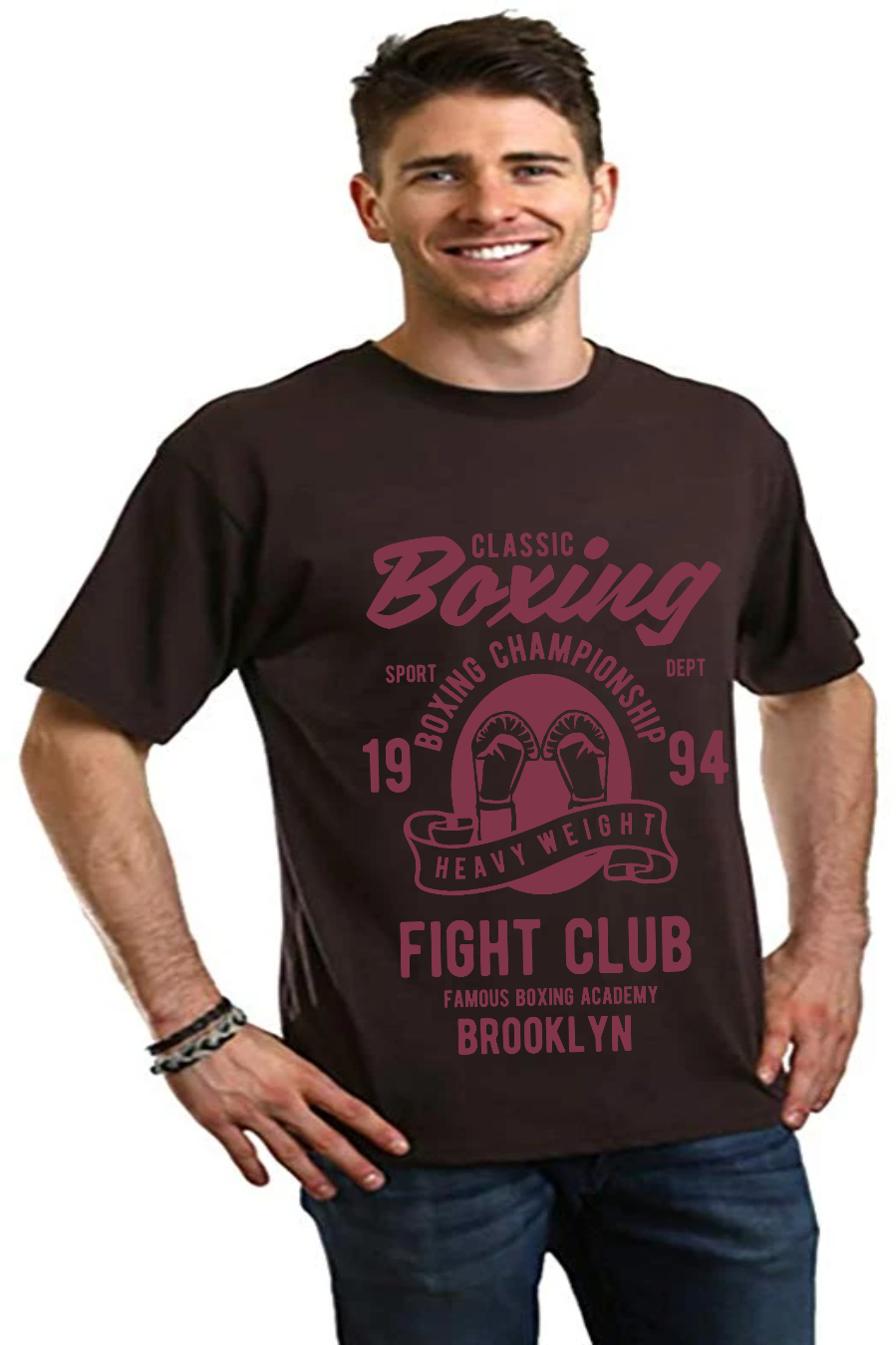 Classic Boxing Men's Bamboo Viscose/Organic Cotton Short Sleeve Graphic T-Shirt