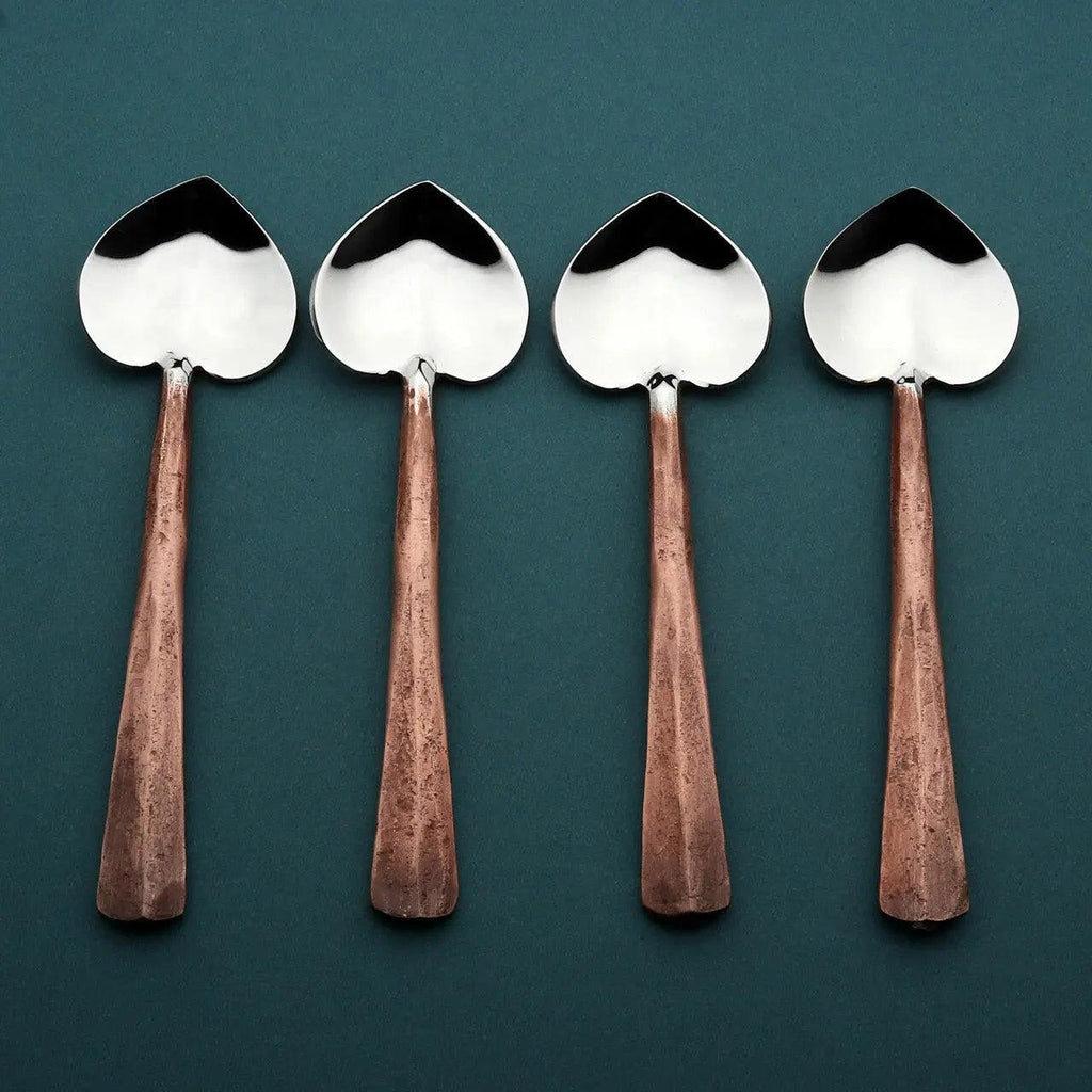Copper Ridge Heart Coffee/Dessert Table Spoon 4 Pc. Set