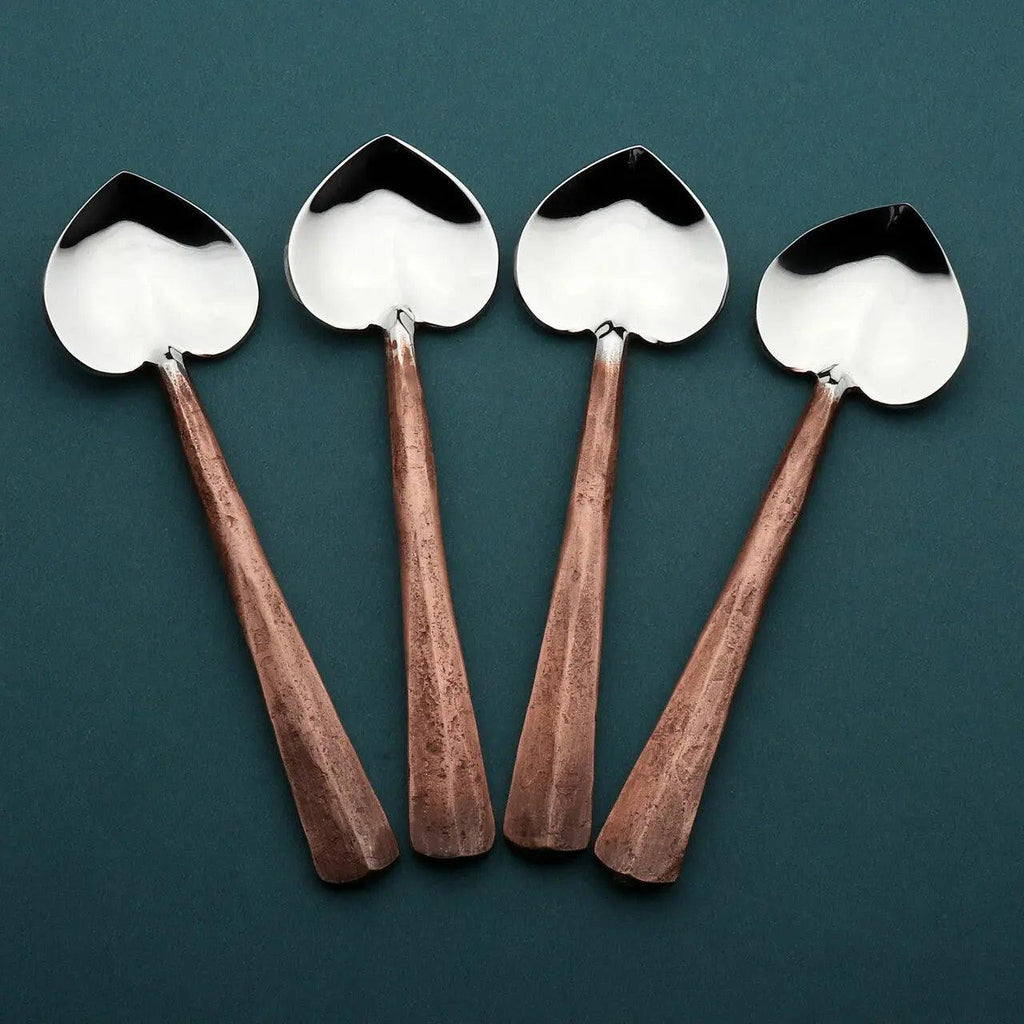 Copper Ridge Heart Coffee/Dessert Table Spoon 4 Pc. Set