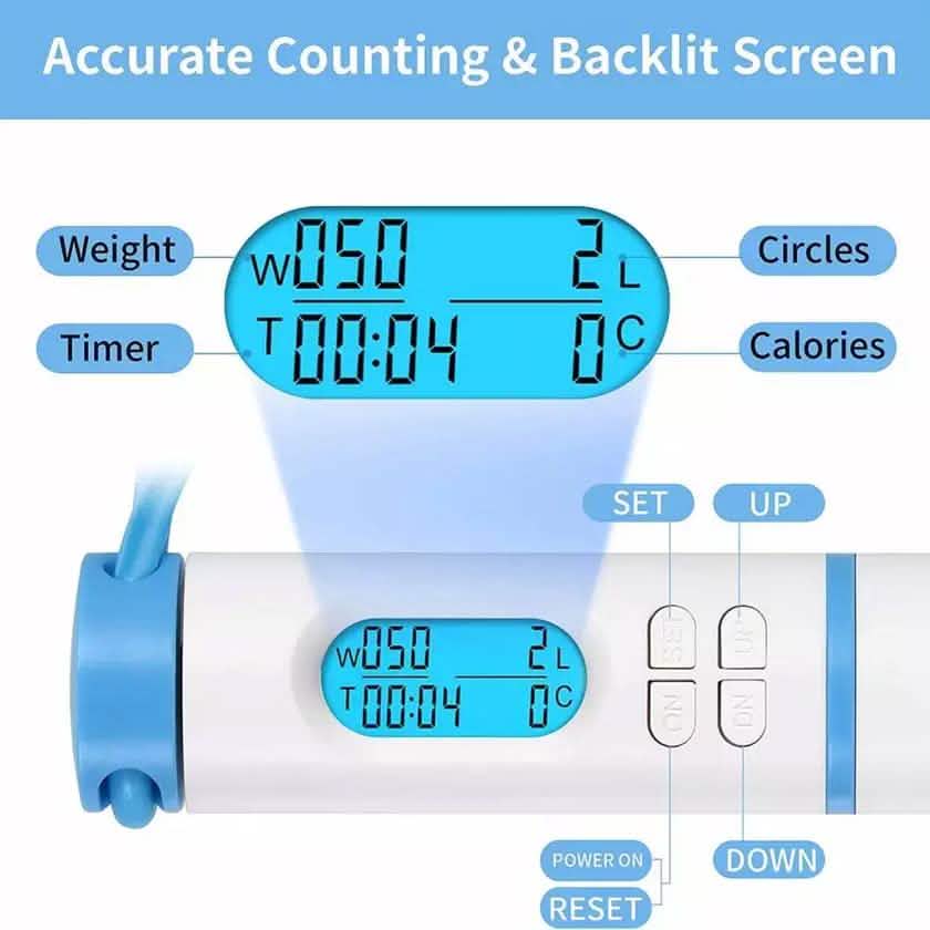 Cordless Weighted Jump Rope Digital Smart Skipping Jump Ropes with Counter