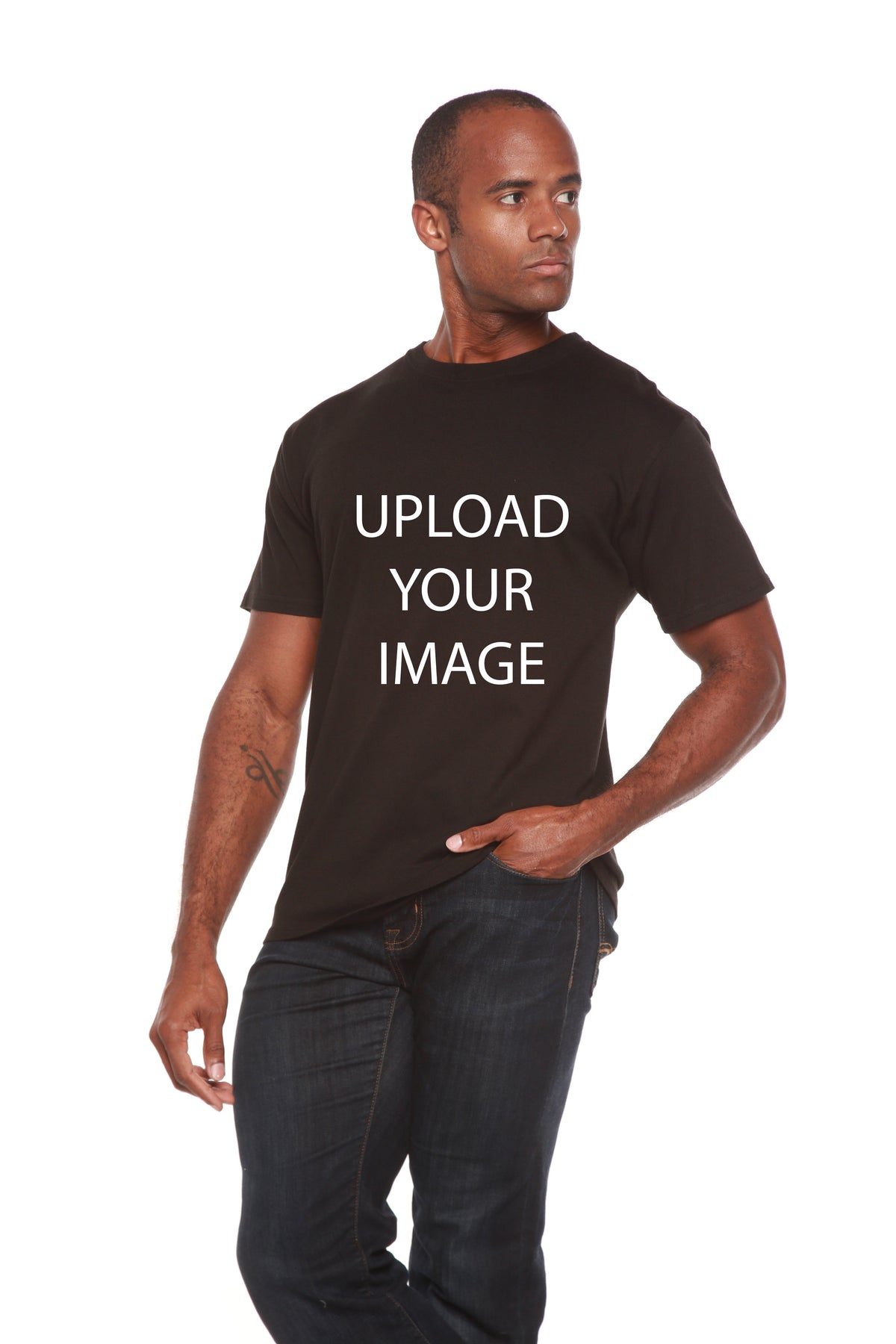 Custom Printed Men's Bamboo Viscose/Organic Cotton Short Sleeve T-Shirt