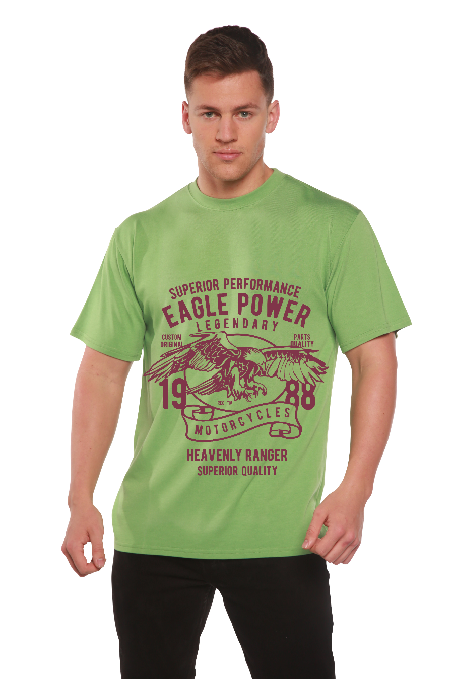 Eagle Power Men's Bamboo Viscose/Organic Cotton Short Sleeve Graphic T-Shirt