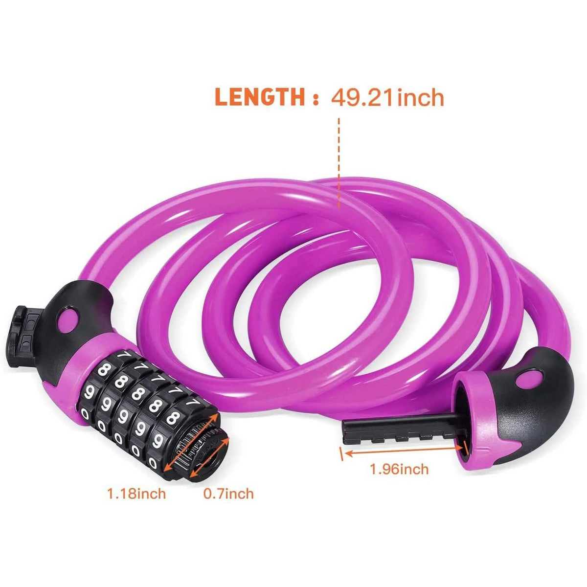 Famistar 4 Feet 5 Digit Resettable Combination Coiling Bike Chain Lock