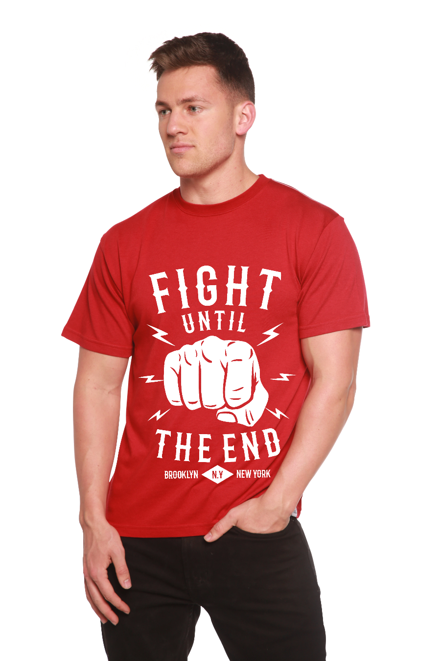 Fight Until Men's Bamboo Viscose/Organic Cotton Short Sleeve Graphic T-Shirt