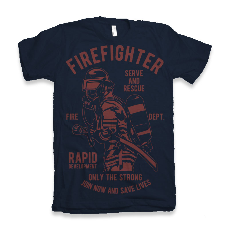 Firefighter Dept Men's Bamboo Viscose/Organic Cotton Short Sleeve Graphic T-Shirt