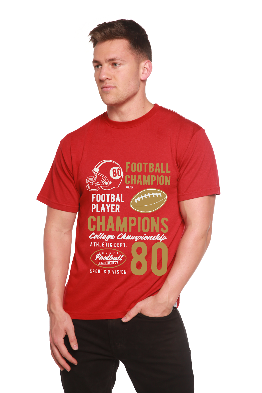 Football Champions Men's Bamboo Viscose/Organic Cotton Short Sleeve Graphic T-Shirt