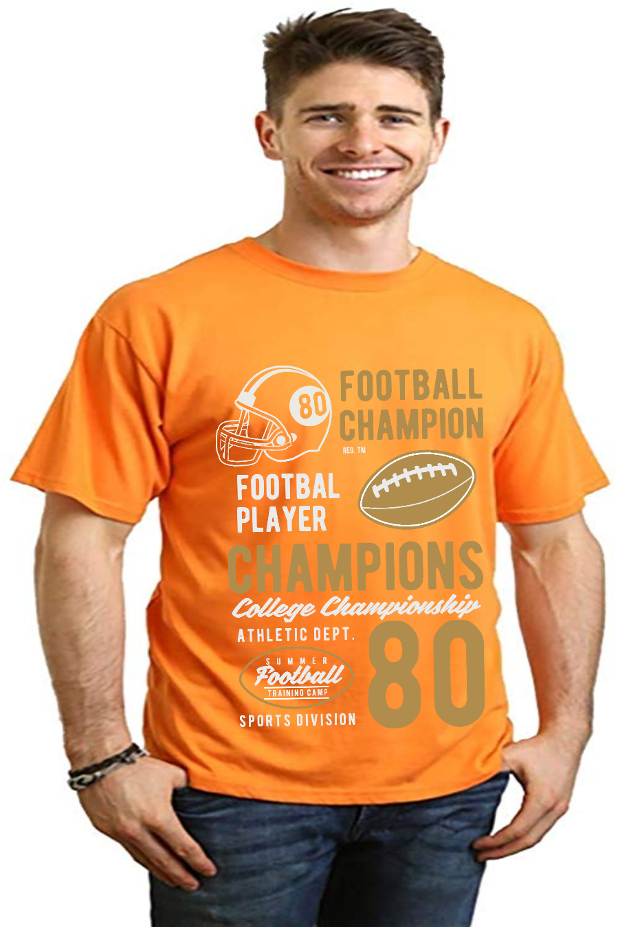 Football Champions Men's Bamboo Viscose/Organic Cotton Short Sleeve Graphic T-Shirt