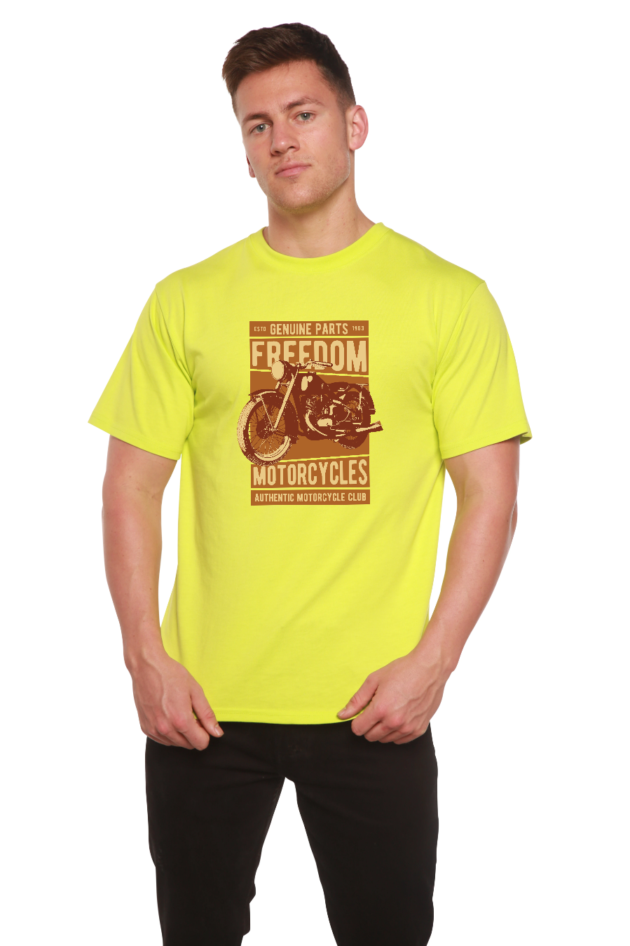 Freedom Motorcycles Men's Bamboo Viscose/Organic Cotton Short Sleeve Graphic T-Shirt