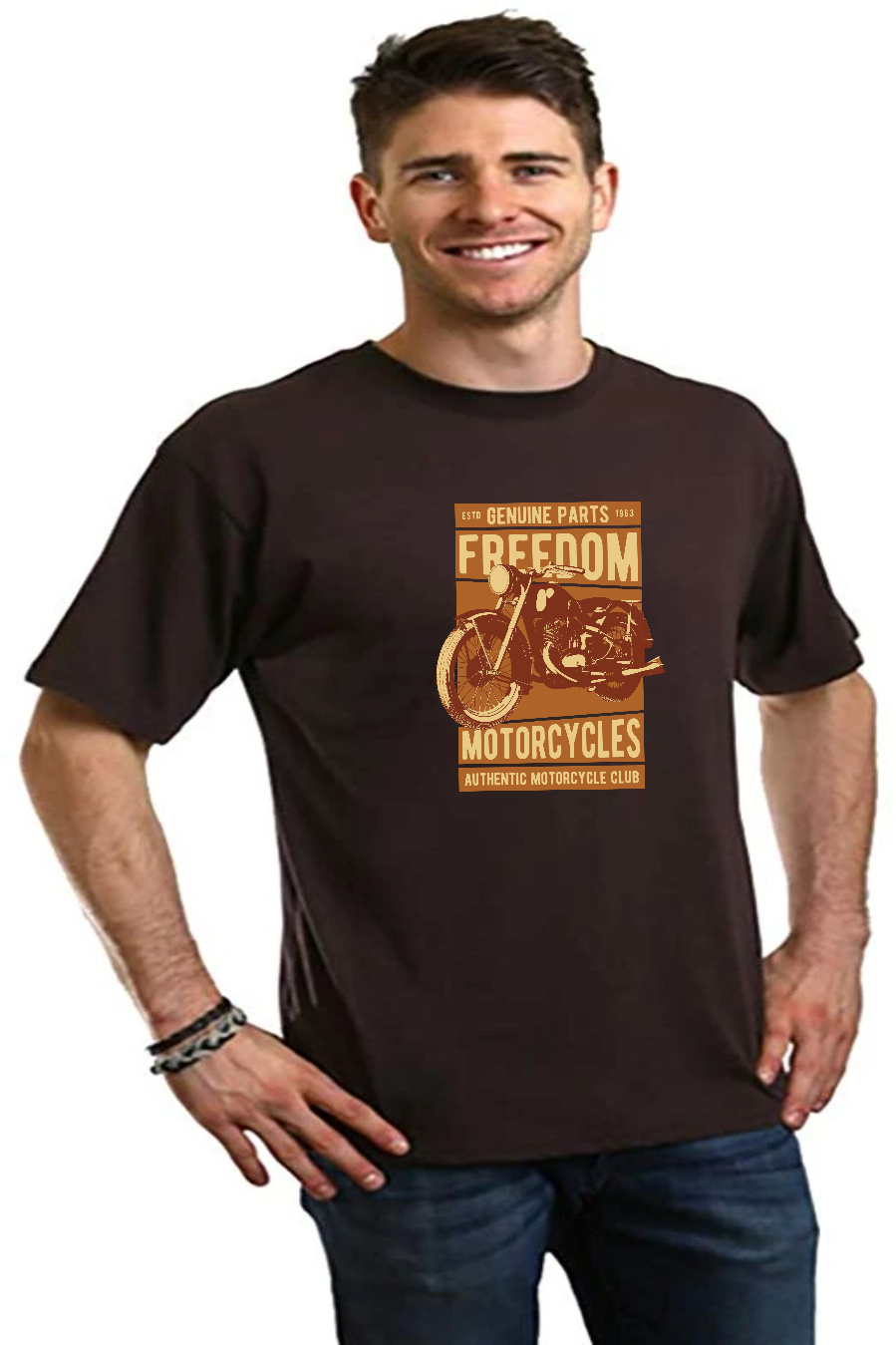 Freedom Motorcycles Men's Bamboo Viscose/Organic Cotton Short Sleeve Graphic T-Shirt