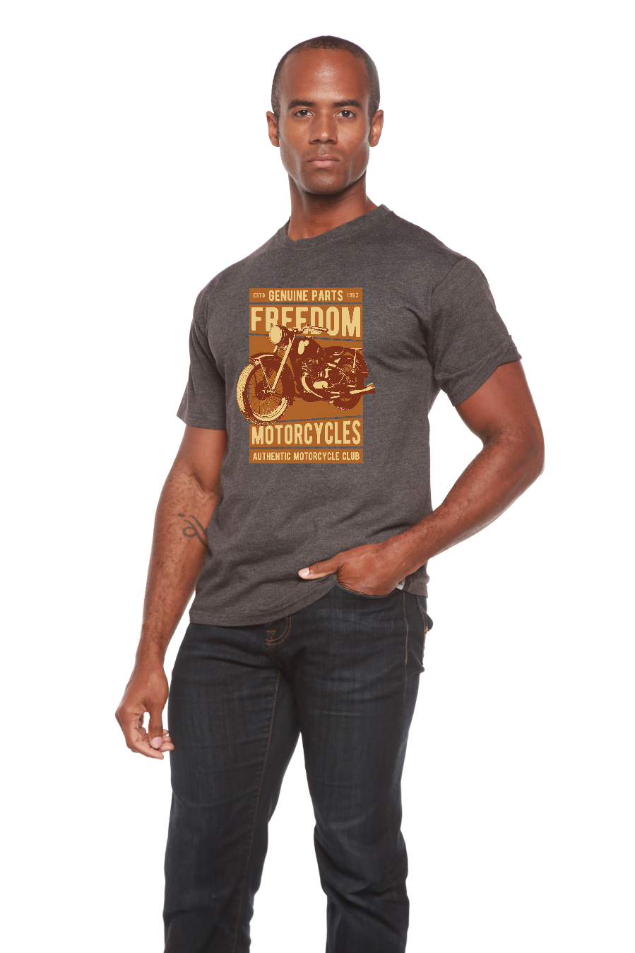 Freedom Motorcycles Men's Bamboo Viscose/Organic Cotton Short Sleeve Graphic T-Shirt