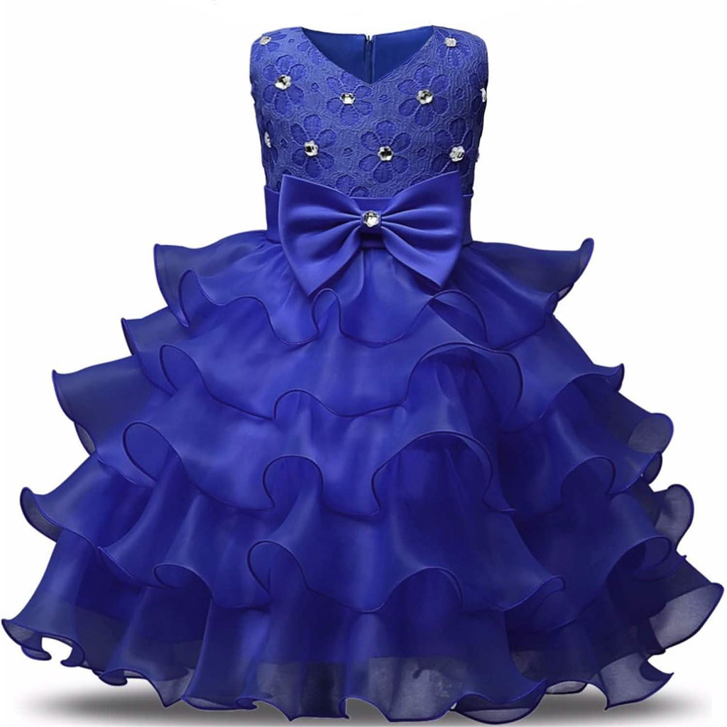 Girl Dress Kids Ruffles Lace Party Wedding Gown