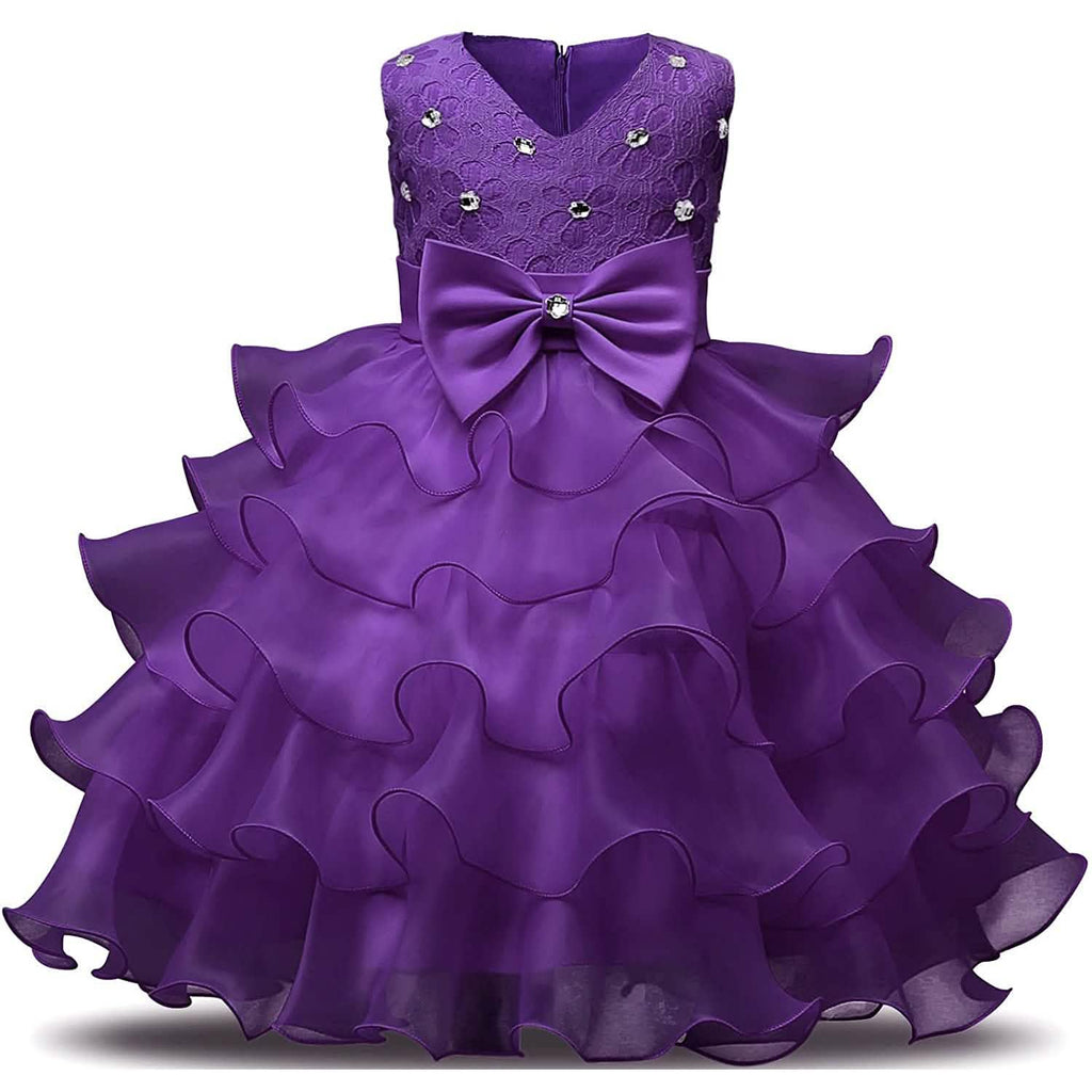 Girl Dress Kids Ruffles Lace Party Wedding Gown