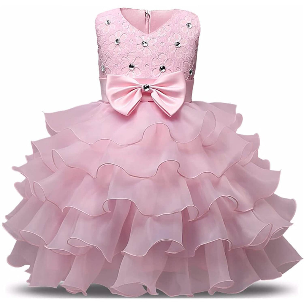 Girl Dress Kids Ruffles Lace Party Wedding Gown