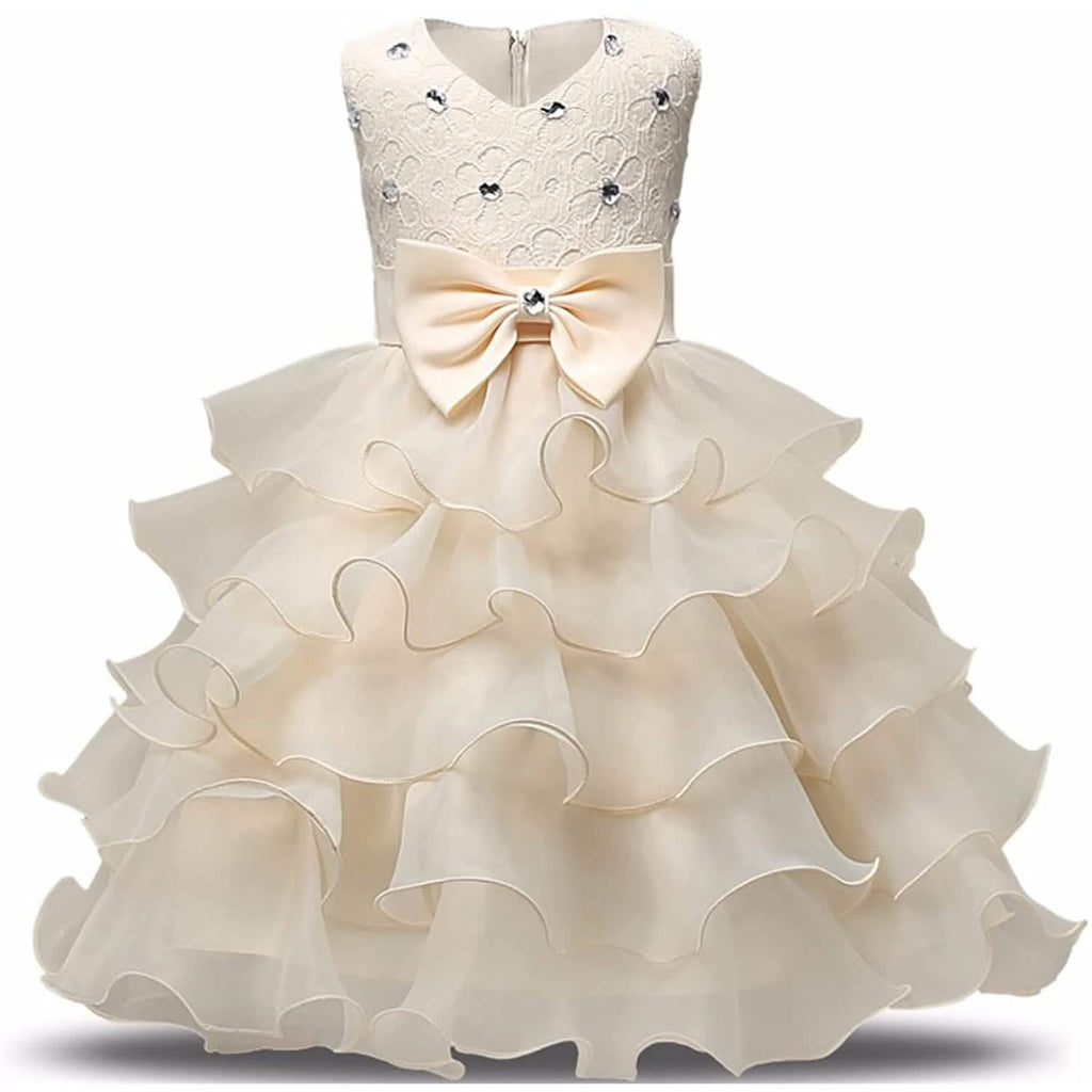 Girl Dress Kids Ruffles Lace Party Wedding Gown