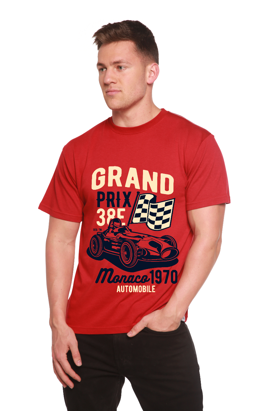 Grand Prix Men's Bamboo Viscose/Organic Cotton Short Sleeve Graphic T-Shirt