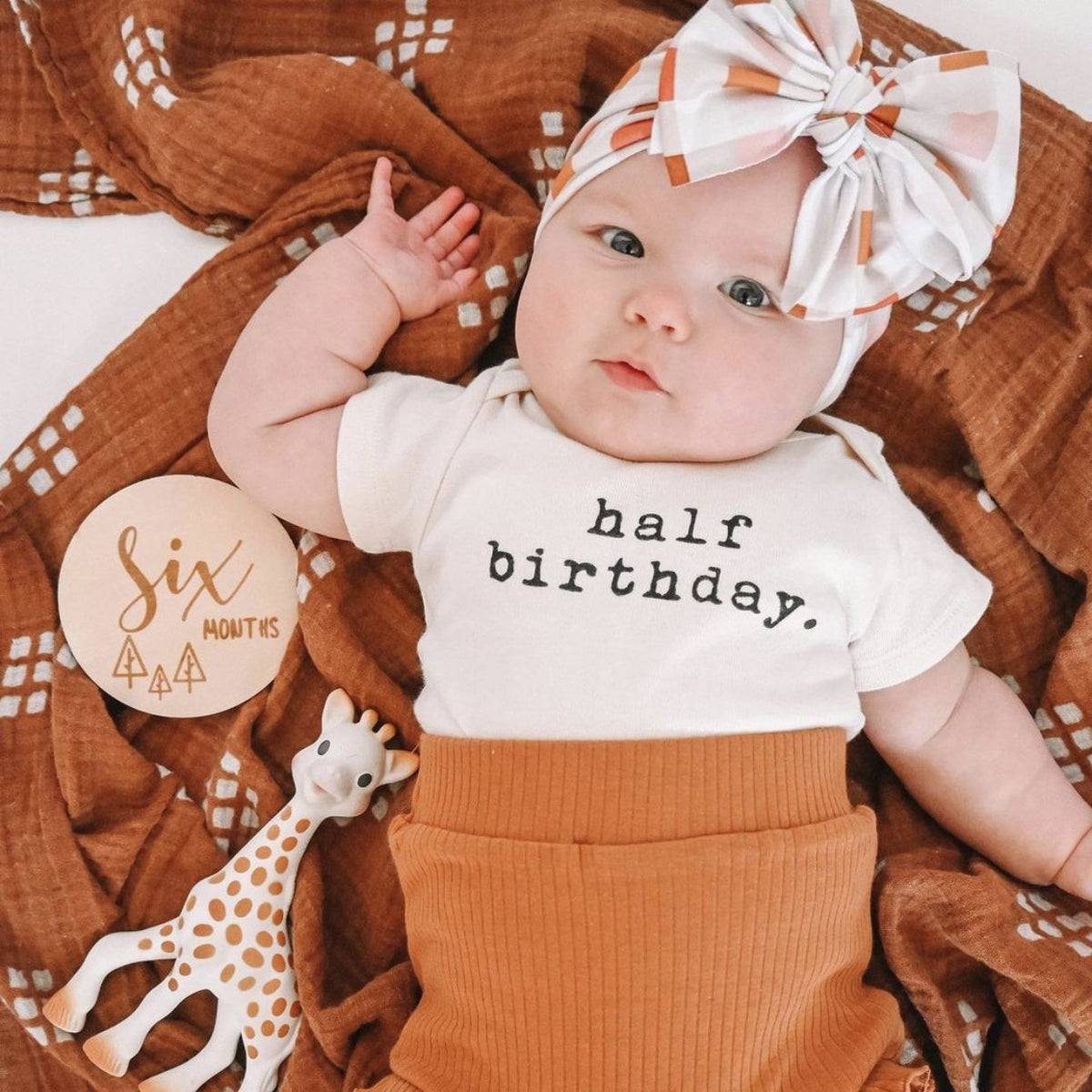 Half Birthday Organic Baby Bodysuit