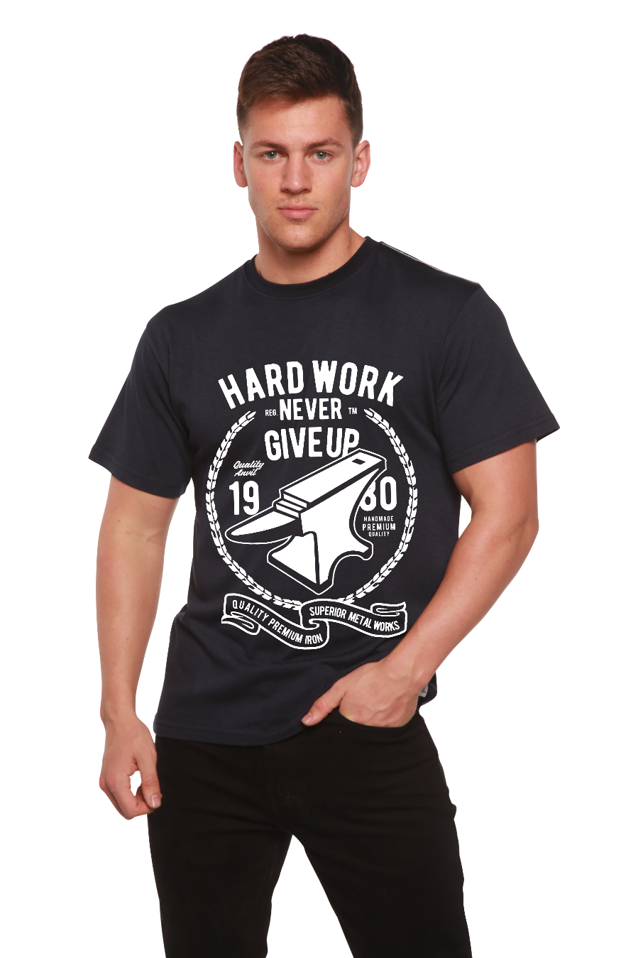 Hard Work Anvil Men's Bamboo Viscose/Organic Cotton Short Sleeve Graphic T-Shirt