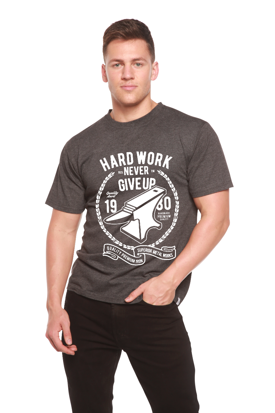 Hard Work Anvil Men's Bamboo Viscose/Organic Cotton Short Sleeve Graphic T-Shirt
