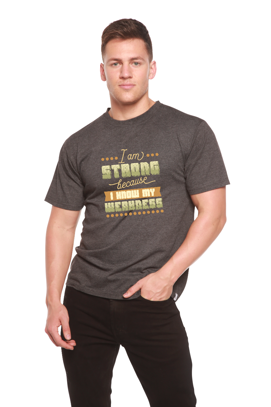 I am Strong Men's Bamboo Viscose/Organic Cotton Short Sleeve Graphic T-Shirt