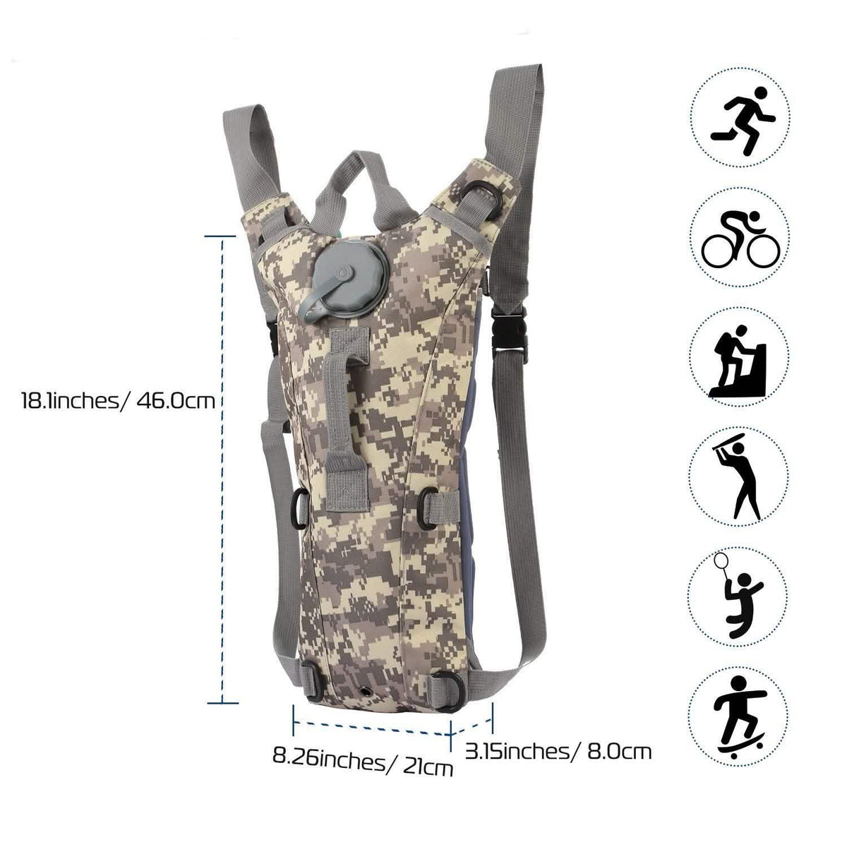 iMountek Tactical Hydration Pack 3L Water Bladder