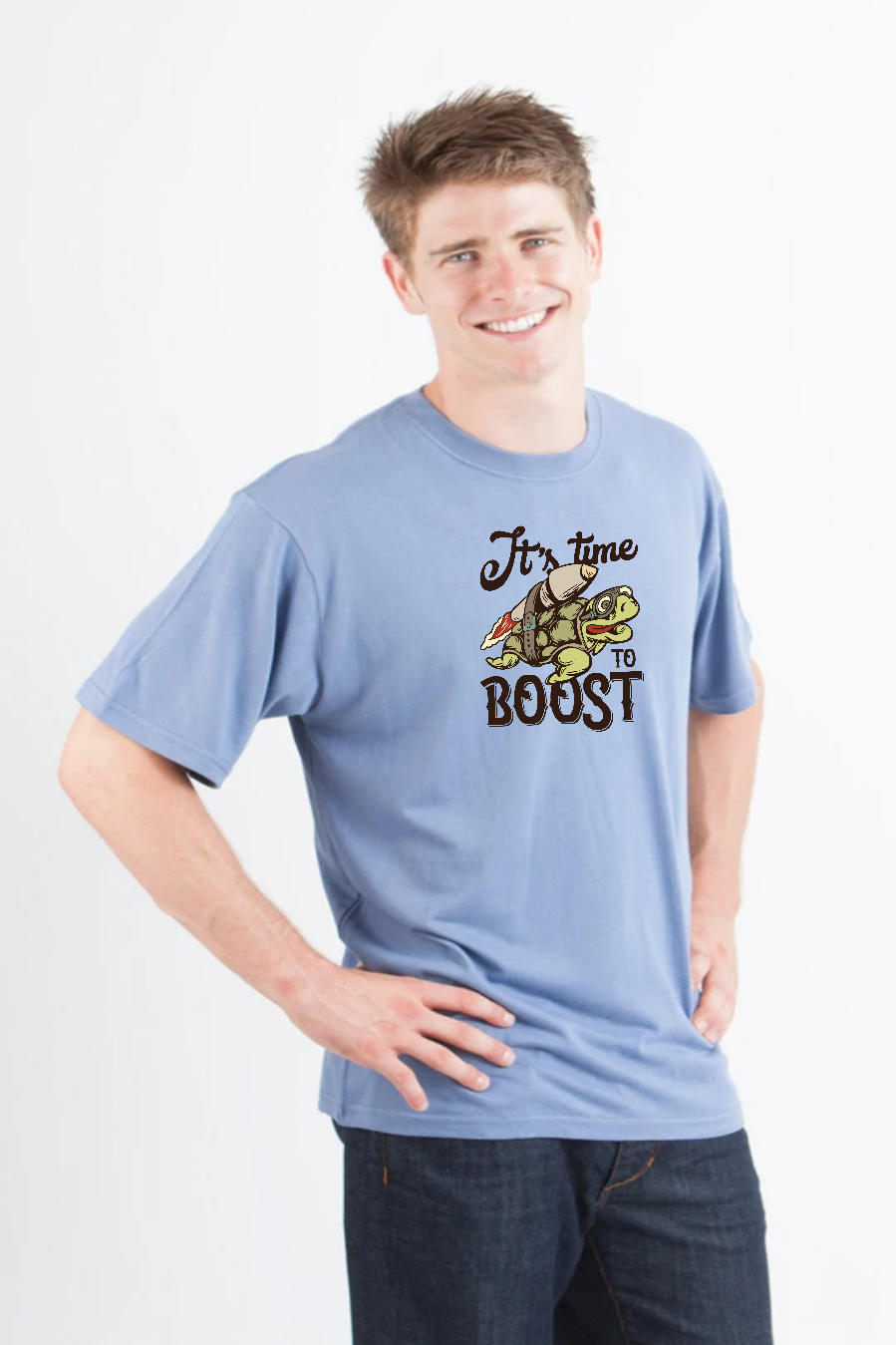 It`s time to BOOST Men's Bamboo Viscose/Organic Cotton Short Sleeve Graphic T-Shirt