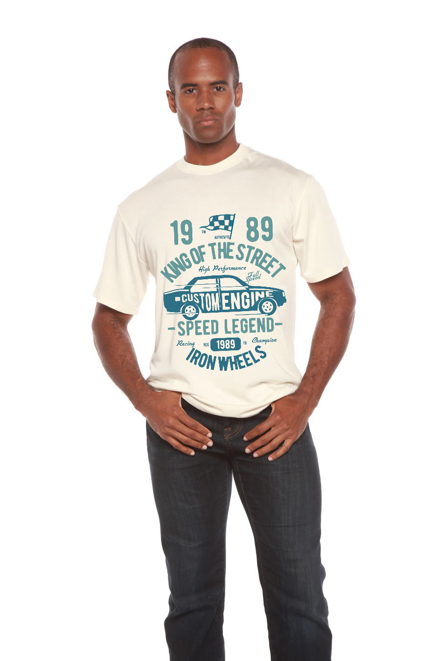 King Of The Street Men's Bamboo Viscose/Organic Cotton Short Sleeve Graphic T-Shirt