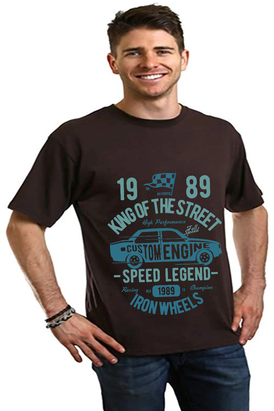King Of The Street Men's Bamboo Viscose/Organic Cotton Short Sleeve Graphic T-Shirt