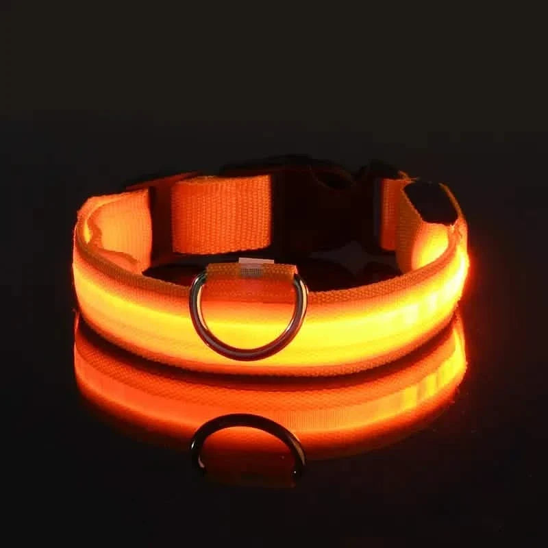 LED Dog Collars Light Adjustable Flashing Luminous Collar Night Anti-Lost