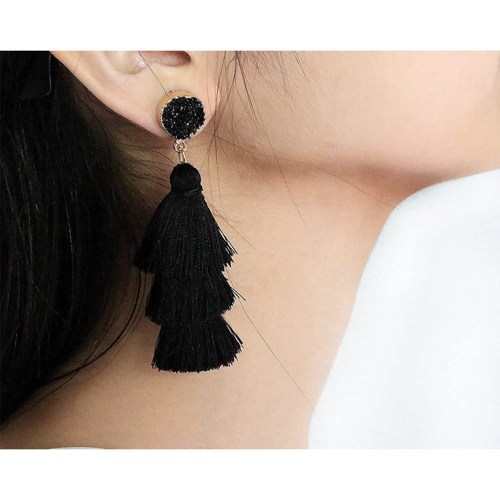 Me&Hz Colorful Layered Tassel Earrings