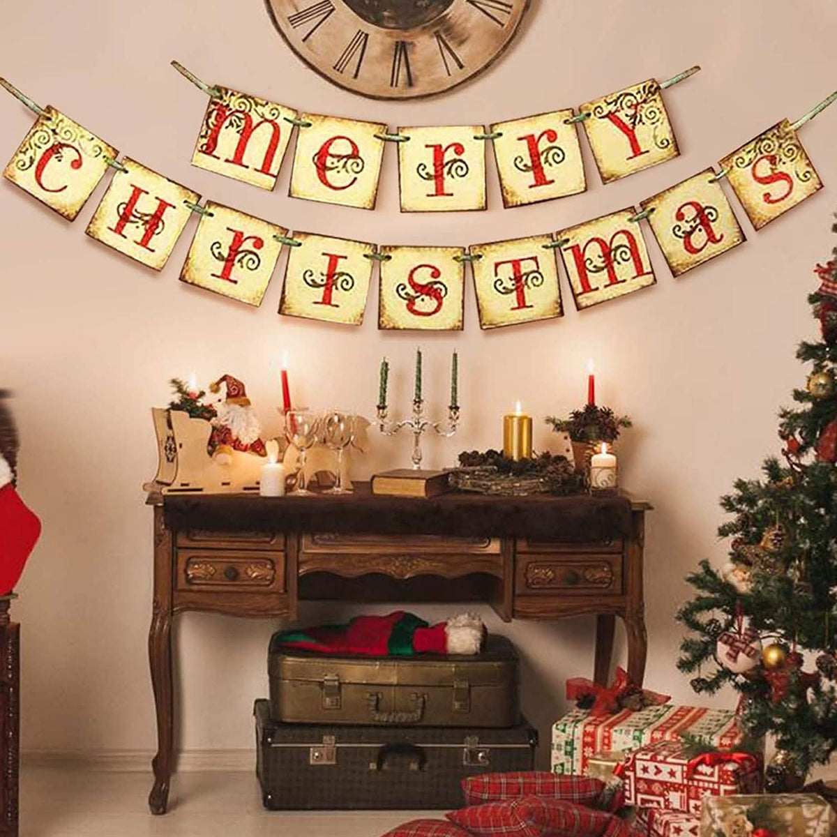 Merry Christmas Banner Home Decor
