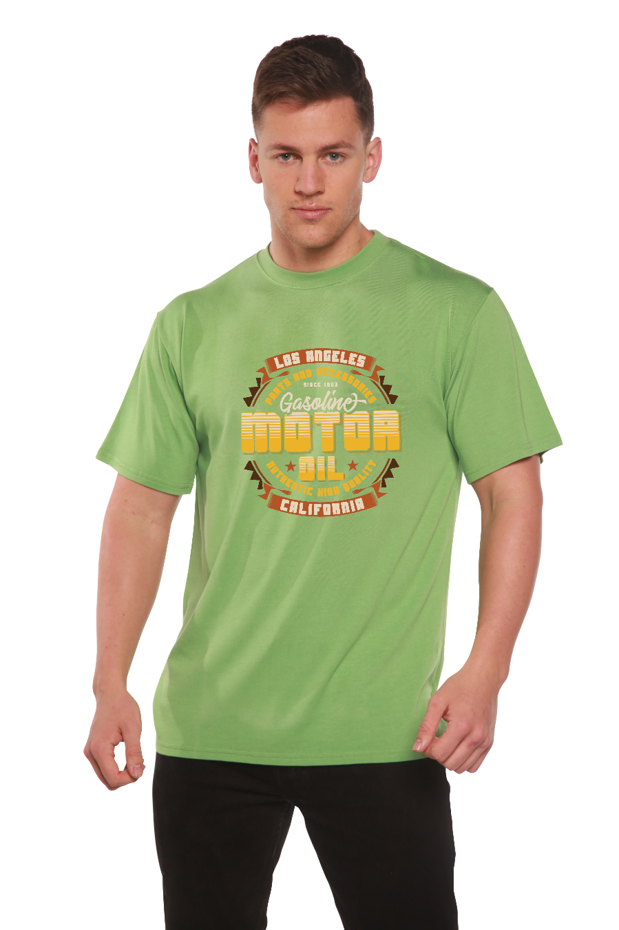 Motor oil Men's Bamboo Viscose/Organic Cotton Short Sleeve Graphic T-Shirt