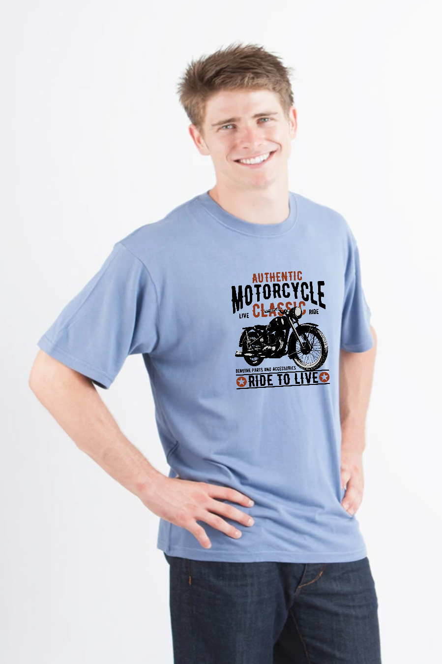 Motorcycle Classic Men's Bamboo Viscose/Organic Cotton Short Sleeve Graphic T-Shirt