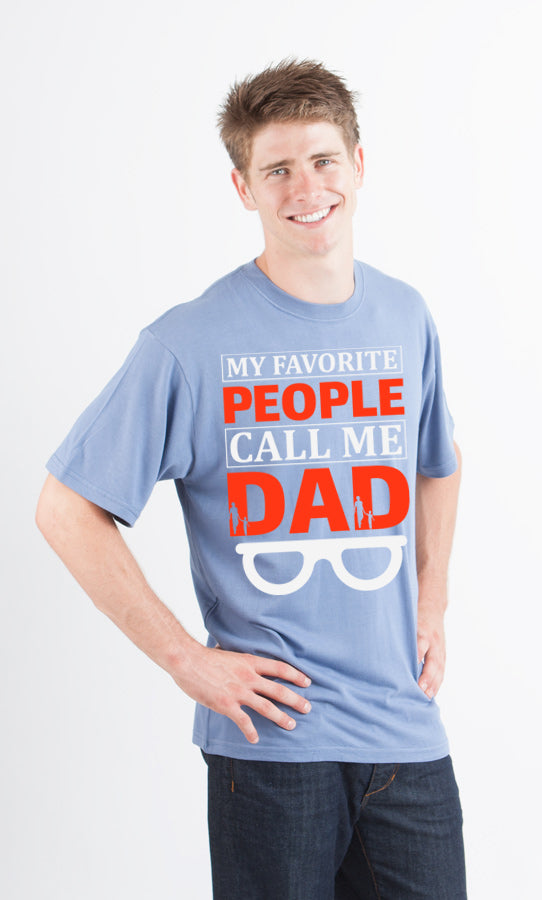My Favorite People Call Me Dad Men's Bamboo Viscose/Organic Cotton Short Sleeve Graphic T-Shirt