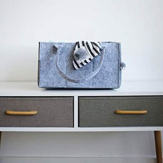 Parker Baby Diaper Caddy - Nursery Storage Bin and Car Organizer for Diapers and Baby Wipes