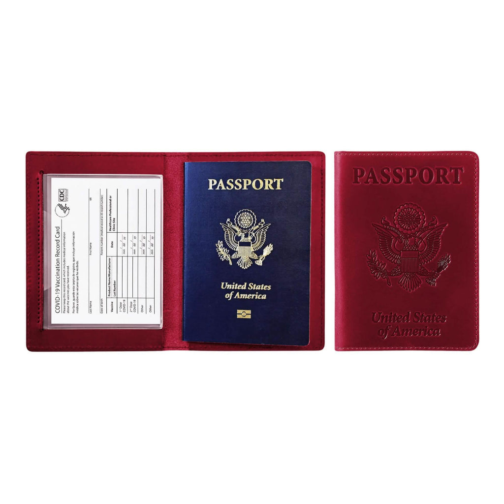 Passport Holder with Vaccination Card Protector