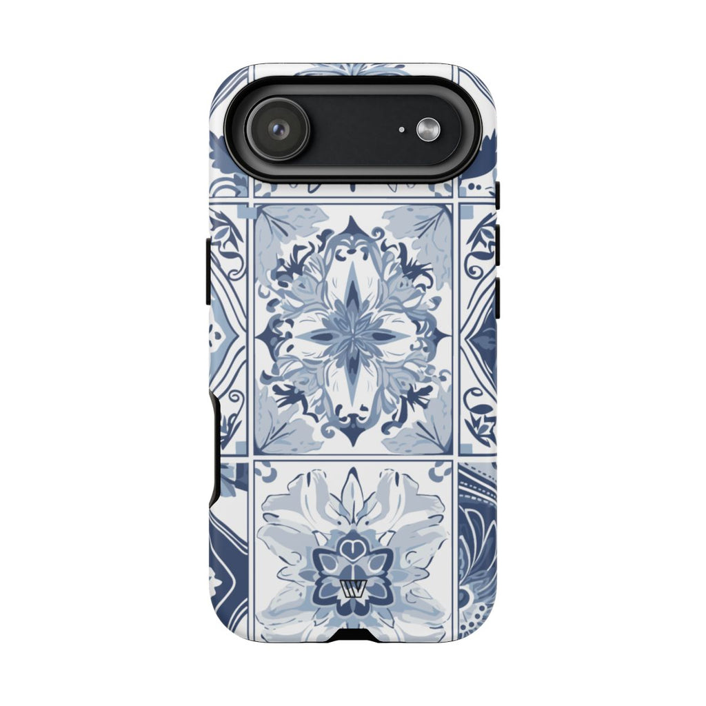 BLUE WHITE TILE | Tough Phone Case
