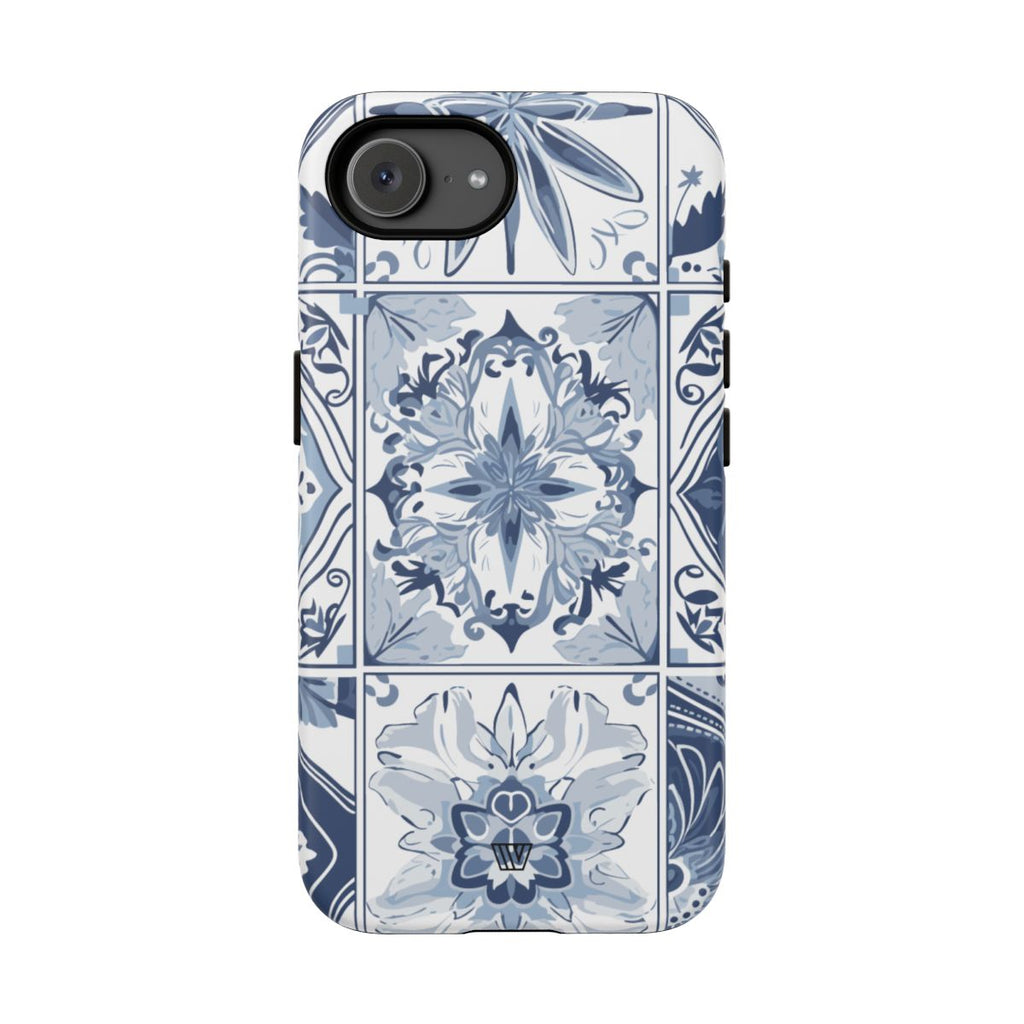 BLUE WHITE TILE | Tough Phone Case